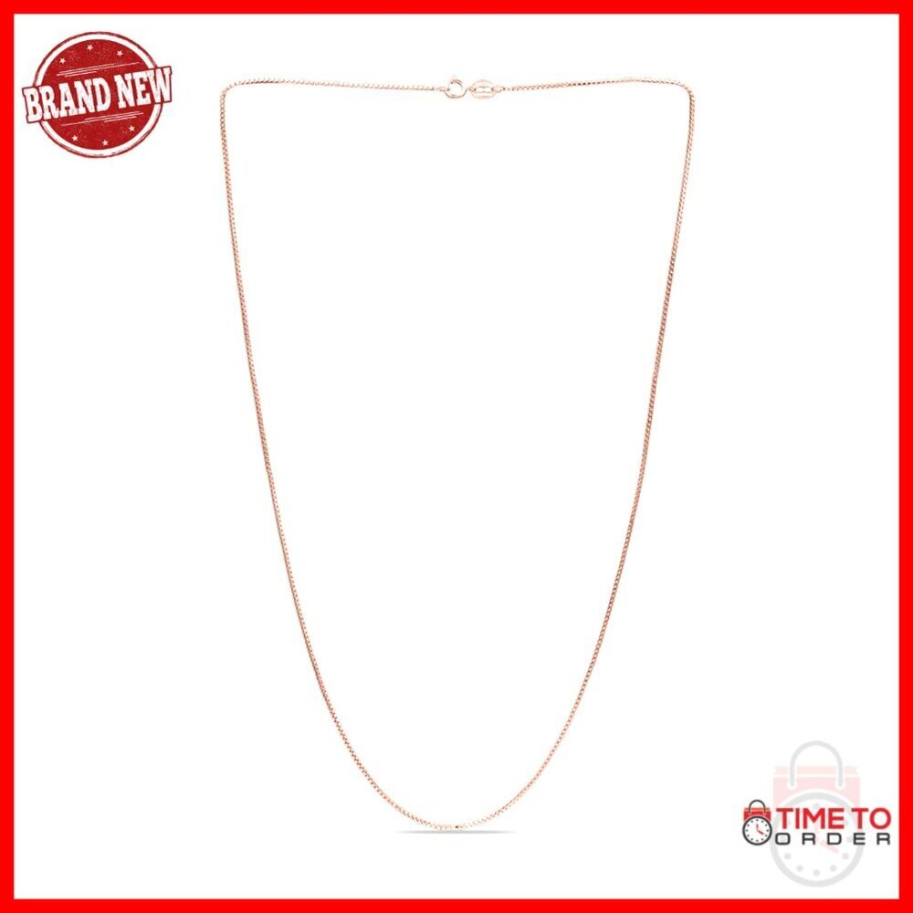 925 Sterling Silver Box Chain Necklace 30" Italian Spring Ring Clasp